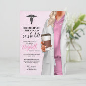 White Coat Medische School Afstuderen Uitnodiging (Staand voorkant)