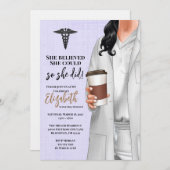 White Coat Medische School Afstuderen Uitnodiging (Voorkant / Achterkant)