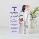 White Coat Medische School Afstuderen Uitnodiging (Staand voorkant)