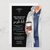 White Coat Medische School Afstuderen Uitnodiging (Voorkant / Achterkant)