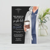 White Coat Medische School Afstuderen Uitnodiging (Staand voorkant)