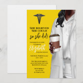 White Coat Medische School Afstuderen Uitnodiging (Voorkant / Achterkant)