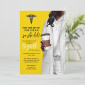 White Coat Medische School Afstuderen Uitnodiging (Staand voorkant)