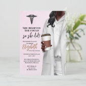 White Coat Medische School Afstuderen Uitnodiging (Staand voorkant)