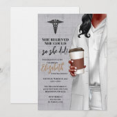 White Coat Medische School Afstuderen Uitnodiging (Voorkant / Achterkant)