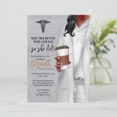 White Coat Medische School Afstuderen Uitnodiging (Staand voorkant)