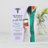 White Coat Medische School Afstuderen Uitnodiging (Staand voorkant)