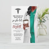 White Coat Medische School Afstuderen Uitnodiging (Staand voorkant)