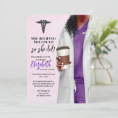 White Coat Medische School Afstuderen Uitnodiging (Staand voorkant)