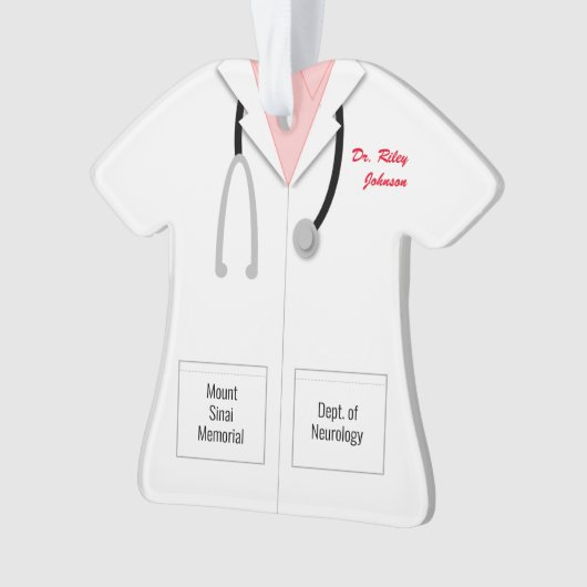 White Coat Pink Shirt Doctor in de Beroepsprocedur Ornament (voorkant)