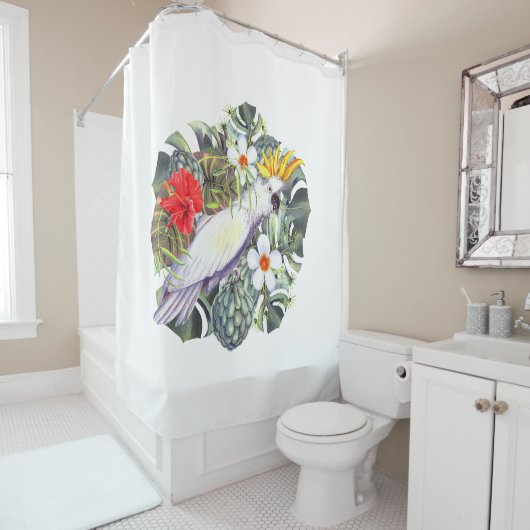 White Cockatau Douchegordijn (In situ)