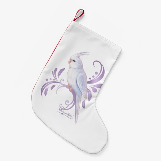 White Cockatiel Kleine Kerstsok (Voorkant (Hangend))