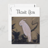 White Cockato on Pine Branch Jakuchu Fine Art Briefkaart (Voorkant / Achterkant)