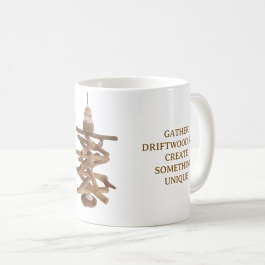 WHITE COFFEE MUG WITH DRIFTWOOD THEME KOFFIEMOK (Voorkant rechts)