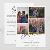 White Collage Wedding Save Date 4 Photos Covid19 (Voorkant / Achterkant)