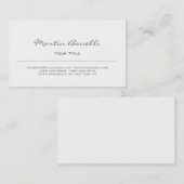 White Color Script Simple Trendy Visitekaartje (Voorkant / Achterkant)