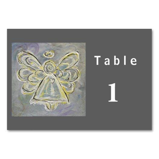 White Color Series Angel Custom Table Kaarten (Voorkant)