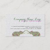 White & Colorful Retro Floral Elephant Visitekaartje (Achterkant)