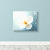 White colour flower painting arts  canvas afdruk (Insitu (Houten vloer))