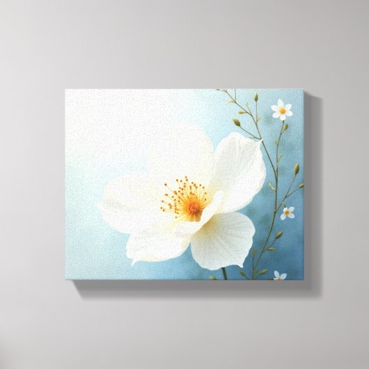 White colour flower painting arts  canvas afdruk (Voorkant)