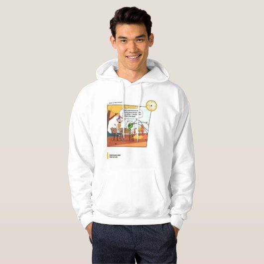 White Comics Style Man Hoodie (Voorkant volledig)