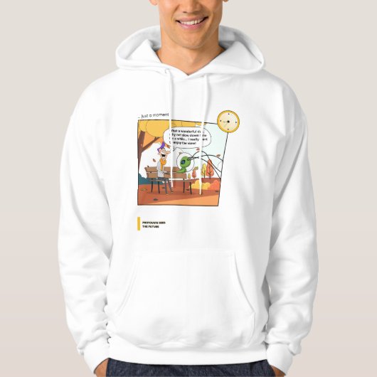 White Comics Style Man Hoodie (Voorkant)