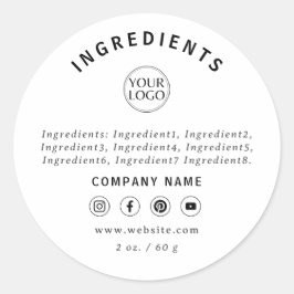 White Company Logo Social Media Ingrediënten Label