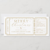 White Concert Ticket Gift Voucher Card Kaart (Voorkant)