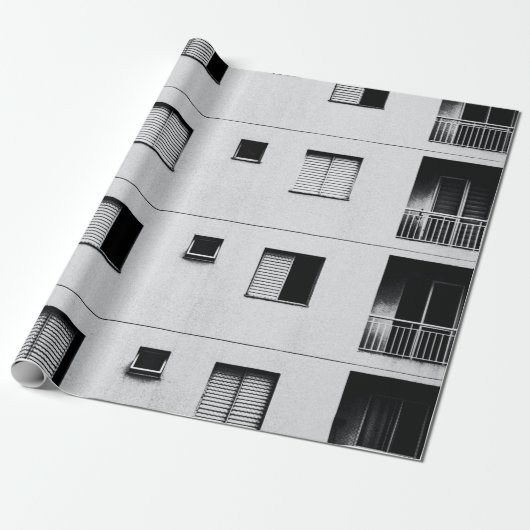 White concrete building cadeaupapier (Uitgerold)