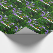 White Cone flower, paarse bloemen en moth Cadeaupapier (Hoek)