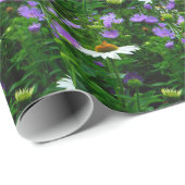 White Cone flower, paarse bloemen en moth Cadeaupapier (Rol Hoek)