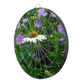 White Cone flower, paarse bloemen en moth Dartbord (Voorkant Rechts)