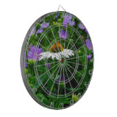 White Cone flower, paarse bloemen en moth Dartbord (Voorkant Links)