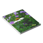 White Cone flower, paarse bloemen en moth Notitieblok (Schuin)