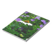 White Cone flower, paarse bloemen en moth Notitieblok (Linkerzijde)