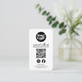 White Connect with US QR Code Logo Sociale media Visitekaartje (Staand voorkant)