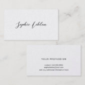 White Contact Card met Calligraphy Font Name Contactkaartje (Voorkant / Achterkant)