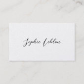White Contact Card met Calligraphy Font Name Contactkaartje (Voorkant)