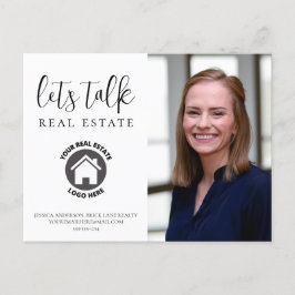 White Contact Info Foto Real Estate Briefkaart