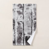 White Contrast Industrial Rustic Brick Texture Bad Handdoek (Handdoek)