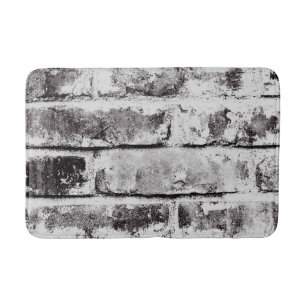 White Contrast Industrial Rustic Brick Texture Badmat