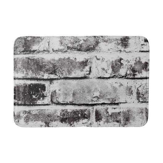 White Contrast Industrial Rustic Brick Texture Badmat (Voorkant)