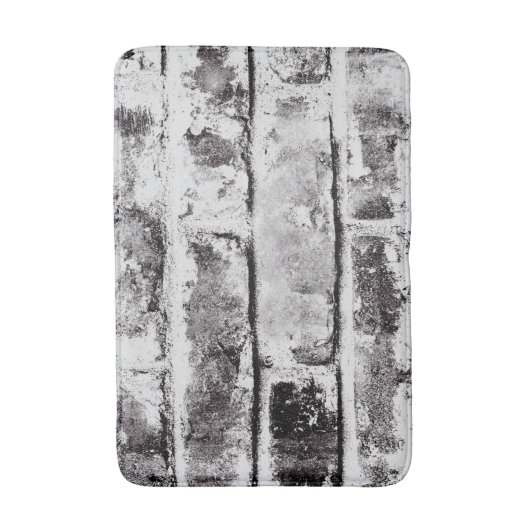 White Contrast Industrial Rustic Brick Texture Badmat (Voorkant Verticaal)
