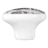 White Contrast Industrial Rustic Brick Texture Keramische Knop (Zijkant)