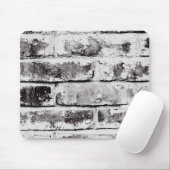 White Contrast Industrial Rustic Brick Texture Muismat (Met muis)