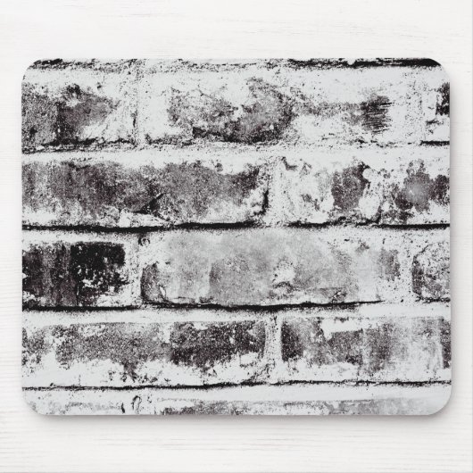 White Contrast Industrial Rustic Brick Texture Muismat (Voorkant)