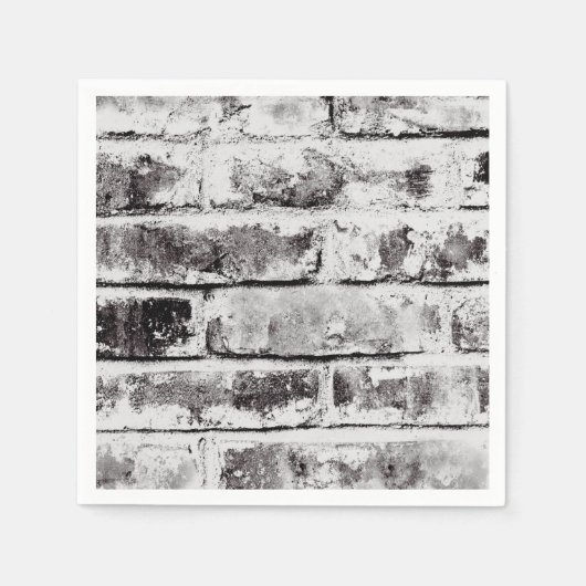 White Contrast Industrial Rustic Brick Texture Servet (Voorkant)