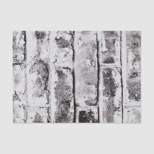 White Contrast Industrial Rustic Brick Texture Tissuepapier (Voorkant)