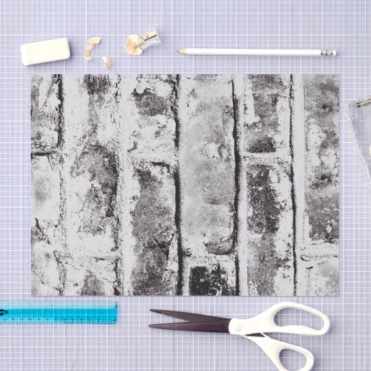 White Contrast Industrial Rustic Brick Texture Tissuepapier (Craft)