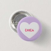 White Conversation Heart Sjabloon Ronde Button 3,2 Cm (Voorkant /achterkant)